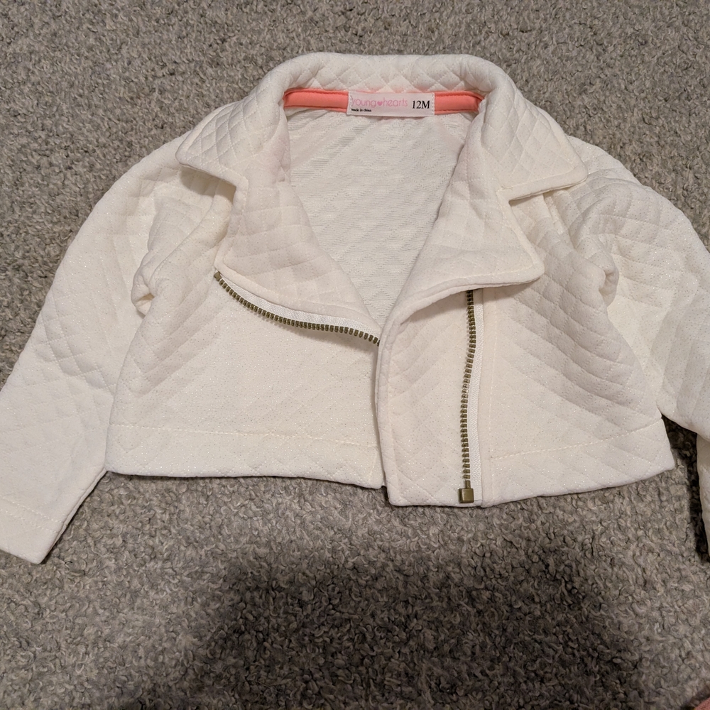 3 For $18 Kids Casual Dress with Jacket - White and Pink - Picture 2 of 8